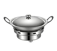 Casserole en acier inoxydable avec couvercle, kit de cuisine réglable portable avec cuisinière à brûleur | Couvercle de casserole en acier sûr | Pour barbecue de table, séjour en plein air, randonnée
