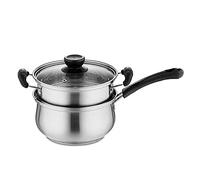 Casserole en acier inoxydable avec insert à cuisson vapeur et couvercle verre ventilé Set Safe