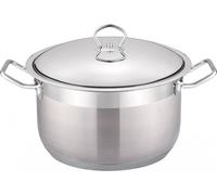 Casserole en acier inoxydable Casserole à induction Poêle Couvercle Marmite à soupe Argent 30 cm