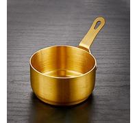 Casserole en acier inoxydable, casserole de nouilles, pot à lait, mini casserole antiadhésive, pichet à mousser pour la cuisine (doré (80 ml)