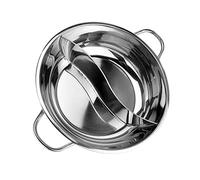 Casserole en acier inoxydable compatible avec cuisinière à induction - Ustensiles de cuisine à la maison - Cuisson à soupe - Pot shabu à deux compartiments avec pots de séparation