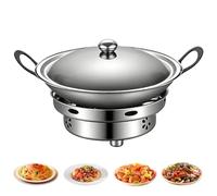 Casserole en Acier Inoxydable | Kit De Cuisine Portable avec Réchaud | Récipient Sécurisé pour Cires et Liquides avec Couvercle | pour Camping Randonnée Pique-Nique Cuisine Domicile Et