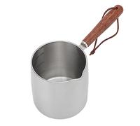 Casserole en Acier Inoxydable Mini Beurre Café Pot à Lait 450 ML - Casserole avec Manche en Bois