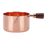 Casserole en Acier Inoxydable, Mini Casserole en or Rose, Bec Verseur et Manche en Bois Multifonctionnel pour Pique-nique au Restaurant à Domicile (1 tasse)