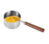 Casserole en acier inoxydable, petit pot de fusion de beurre de lait, poêle à induction, facile à nettoyer, casserole multifonction avec poignée en bois, casserole antiadhésive avec poignée