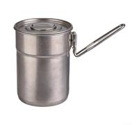 Casserole en acier inoxydable, portable rétro 304 simple avec couvercle pour cuisine de camping en plein air, pour la randonnée, la randonnée en solo, pour nouilles instantanées