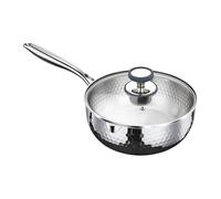 Casserole En Acier Inoxydable | Ustensile De Cuisine Antiadhésif En Acier Inoxydable - Casserole Vapeur Faitout - Pour cuire, frire, mijoter, bouillir, préparer des soupes et repas sains, compatible i