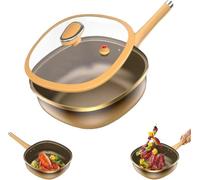 Casserole en alliage de titane anti-adhésif de 30,5 cm avec couvercle, poêle profonde avec couvercle, accessoires de cuisine pour la cuisine à domicile, la cuisson des œufs, des crêpes, une table de