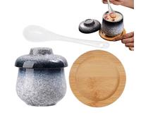 Casserole en céramique pour cuisson à la vapeur - 250 ml - Casserole en porcelaine avec couvercle et cuillère - Bol pour faire des flan d'œufs pour la maison et la cuisine, pour soupes de légumes