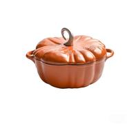 Casserole en fonte émaillée en forme de citrouille, pot en émail avec couvercle, adorable style hollandais, pour 3 à 5 personnes, convient à toutes les cuisinières A