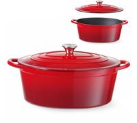 Marmite en fonte émaillée 6,88 l rouge - Hendi 626825
