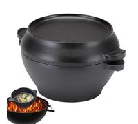 Casserole en fonte - Mini cocotte avec couvercle | Antiadhésive - Petit faitout rond | Haute performance en fonte - Batterie de cuisine à double poignée pour la cuisson du pain