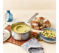 - Casserole En Inox 3 Couches Alchimy - 16 Cm - Fabriquée En France, Sans Pfas, Maîtrise De La Cuisson, Inox 18/10, Tous Feux + Four, Finition Poli Brossé, Gris