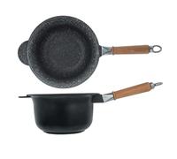 Casserole en pierre antiadhésive avec fond à induction cm22