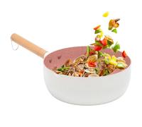 Casserole en Pierre de Riz Japonaise, Casserole Anti-adhésive Multifonctionnelle, Manche en Bois, Idéale pour Petits Plats Bébé, Sauter des Aliments, Faire des Omelettes