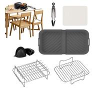 Casserole en silicone pour friteuse à air chaud, insert en silicone pour friteuse à air chaud, plaque de cuisson réutilisable | Avec films d'insert, supports de friteuse à air chaud, gants en silicone