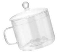 Casserole en Verre 1350ml en Borosilicate Couvercle, Cuisson Lente | Base Plate, Poignée Unique, Transparent, Nettoyage Facile, pour Petits Foyers, Soupe et Aliments Mijotés