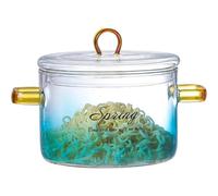 Casserole en verre transparent - Casserole à mijoter résistante à la chaleur, casserole de cuisson dégradée de 900 ml | Récipient de préparation alimentaire fiable et sûr pour la maison, pots à