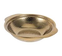 Casserole Fond Plat en Acier Inoxydable, à Double Poignée, avec Couvercle | Soupe et Cuisson Polyvalente, Facile à Verser Ranger, Finition Or, Usage Maison