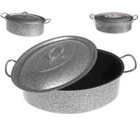 Casserole Home Ovale Antiadhésive Salt N'Pepper 32 Cm Avec Couvercle.