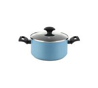 Casserole Induction 20cm Aluminium Forgé, Antiadhésif sans PFOA, Couvercle Verre Maxima Bleu