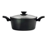 Fagor Vivant Faitout induction 24 cm, couvercle en verre aluminium forgé, épaisseur 3 mm, double couche anti-adhérente, écologique sans PFOA, convient pour tous les types de feux, vitrocéramique, gaz