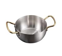 Casserole Inox à Deux Poignées, Fond Plat, Cuisson Rapide pour Nouilles | Acier Inoxydable, Parois Intérieures Lisses, Échelle de Volume Intégrée, Prise Confortable, Adaptée aux Légumes, Bureau