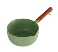 Casserole Japonaise avec Manche en Bois, Casserole Yukihira avec Bec Verseur, Poêle à Soupe au Lait Antiadhésive, Petite Casserole à Induction Exquise, Poêle à Gaz, Induction,(Avocat Vert 20cm)