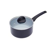Casserole MasterClass Avec Couvercle, Casserole Antiadhésive, 20 cm, Adaptée À La Cuisson Par Induction, Céramique, Noire, Gris