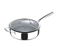 Casserole MasterPro Argent 4,7 L avec couvercle, passe au four, revêtement céramique ILAG, argenté