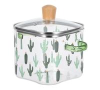 Casserole Mijoteuse en Verre 2,3 L avec Couvercle et Double Poignée | Verre et Bois, Cuisson Visible, Nettoyage Rapide, pour Ramen et Lait, Usage la Cuisine Quotidienne