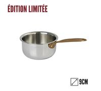 Casserole mini 9 cm castel pro 5 ply poignée fixe cuivrée