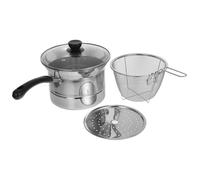 Casserole Multifonction en Acier Inoxydable pour Cuisson Vapeur et Friture | Panier Friteuse, Panier Vapeur, Plaque Dédiée, Poignée Antibrûlure, Base Antidérapante, Surface Lisse Antiadhésive