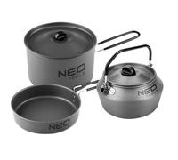 Casserole, poêle et bouilloire/bouilloire, tourisme, camping, aluminium, ensemble de 3 pièces, NEO