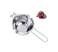 Casserole pour cuisson au bain-marie - Casserole pour bain d'eau avec poignée idéale pour préparer des gâteaux, en acier inoxydable, 14,4 x 25 cm, 450 ml