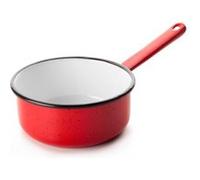 ibili Casserole émaillée Rouge intérieur blanc Bord noir Ø14 cm 0,90 L Tous feux dont induction