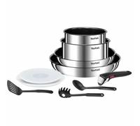 Tefal Batterie de cuisine Ingenio Emotion L897AS04 – 10 pièces, inox empilable, antiadhésif