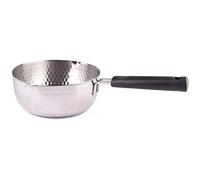 Casserole traditionnelle japonaise antiadhésive en acier inoxydable 430, poêle à lait, friteuse de Type profond avec poignée isolante antidérapante(18cm/7in)
