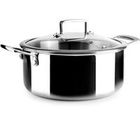 - Casserole Tricouche Triply Natural 24 Cm, Acier Inoxydable, Convient Pour Induction, Sans Antiadhésif