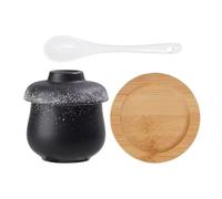 Casserole vapeur en céramique - Petit bol à nouilles en céramique étanche de 250 ml avec couvercle et cuillère - Bol à nouilles de cuisine | Pour œufs, légumes, soupes, apéritifs, nid d'oiseaux