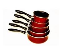 Casserole - VITRINOR - Lot de 5 émail bordeaux - Tous feux dont induction - Diamètre Ø 14 à 22 cm