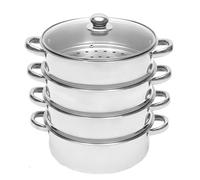 Casseroles à Vapeur En Acier Inoxydable à 5 Niveaux Avec Couvercles, Ustensiles De Cuisine à Vapeur Empilables, Pour Plaques à Gaz, électriques Et à Induction 28cm