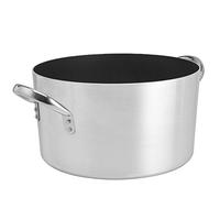 Casseroles Agnelli Platinum Marmite Haute en Aluminium, avec 2 Poignées en Acier INOX, Argent, 40 litres