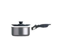 Kitchencraft Set de 3X Casseroles à Induction Antiadhésivesavec Poignée Amovible et Couvercle Universel, Économiseur D'Espace, Aluminium, Gris, 5 Pièces