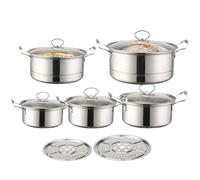 Casseroles Avec Couvercles | Ensemble de Marmites,Ustensiles de Cuisine Compatibles Induction pour Restaurant, Cuisine et Maison, Préparation Légumes à la Vapeur et Soupes