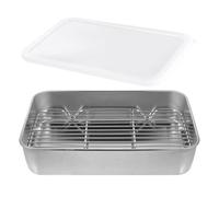 Casseroles avec grille métallique, cuisson en acier inoxydable, rôtissoire, couvercle, plateau, gril pour Cuisine
