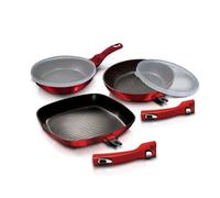 Casseroles - Berlinger Haus - Metallic Line Burgundy Edition - 3 pièces - Granit - Rouge