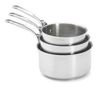 De Buyer Casseroles Milady inox – Lot de 3 Ø16-18-20 cm, inox 18/10, sans PFAS