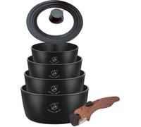 Casseroles - ROYAL SWISS - Royal Swiss® - 6 pièces - Poignée amovible - Noir - Sans PFOA/PFAS