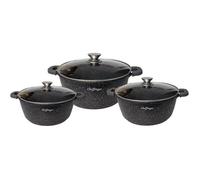 Casseroles - Set de 3 pièces - Anti-adhésif - Fonte d'aluminium - Compatible induction